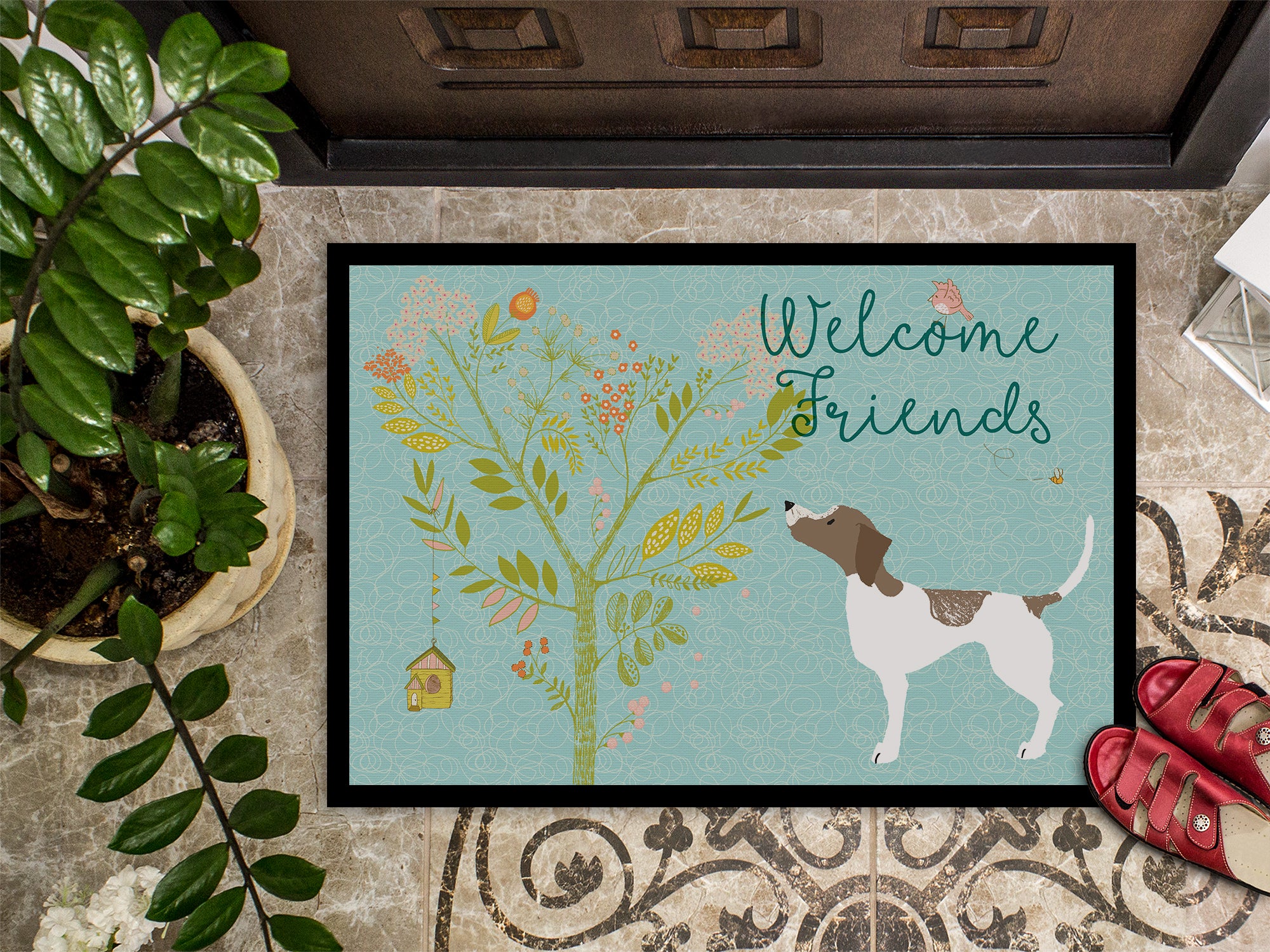 Welcome Friends Pointer Indoor or Outdoor Mat 18x27 BB7598MAT - the-store.com