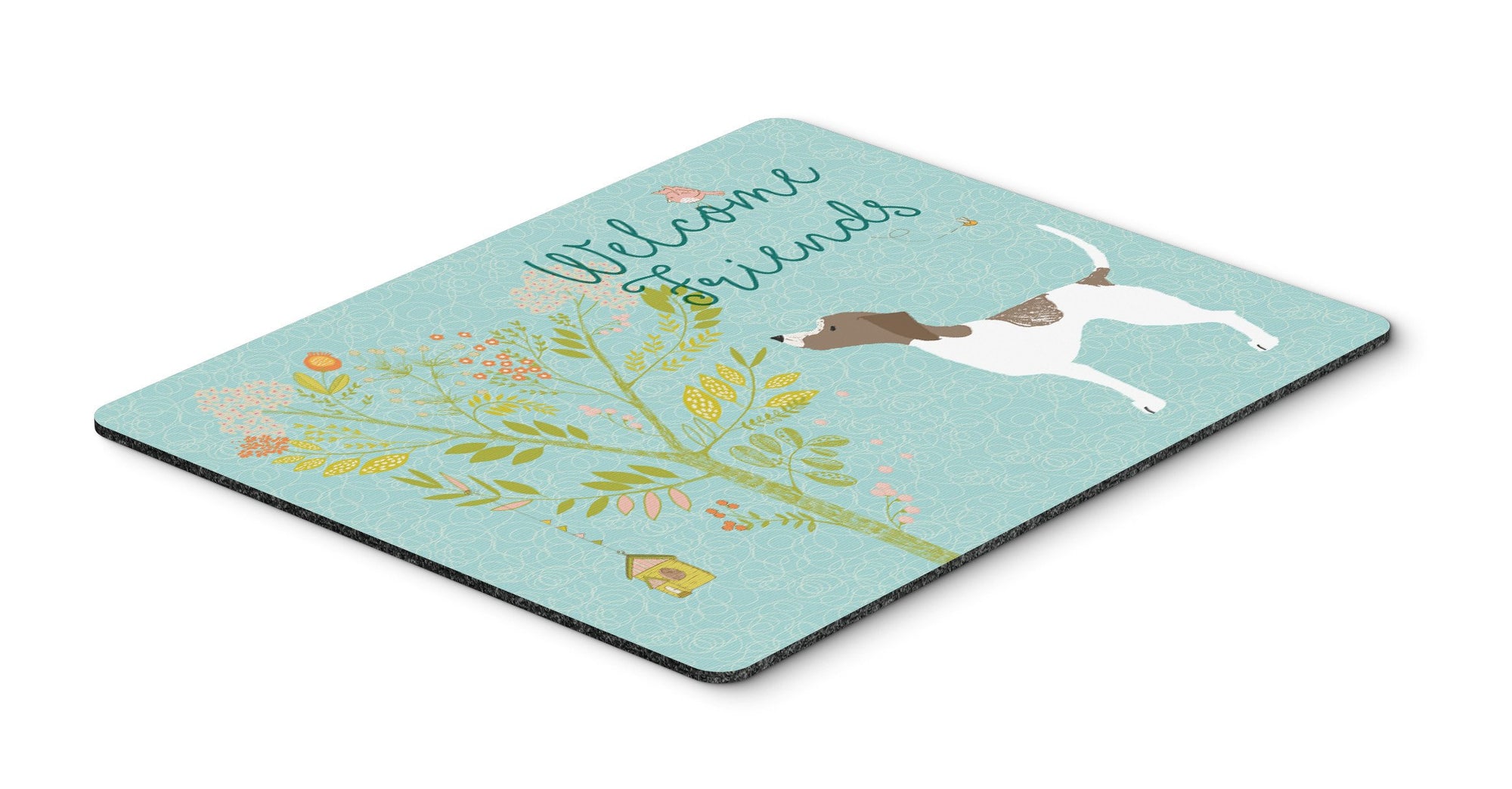 Welcome Friends Pointer Mouse Pad, Hot Pad or Trivet BB7598MP by Caroline's Treasures