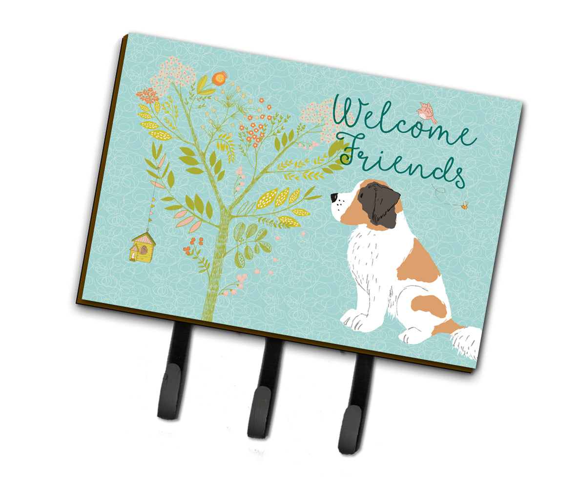 Welcome Friends Saint Bernard Leash or Key Holder BB7599TH68