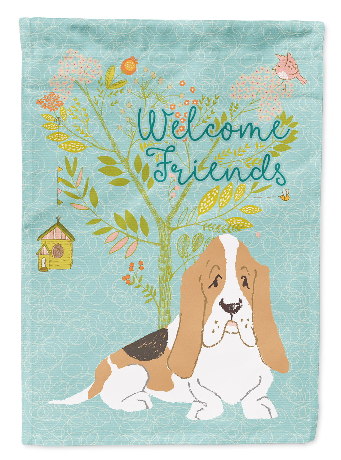Welcome Friends Basset Hound Flag Garden Size BB7600GF