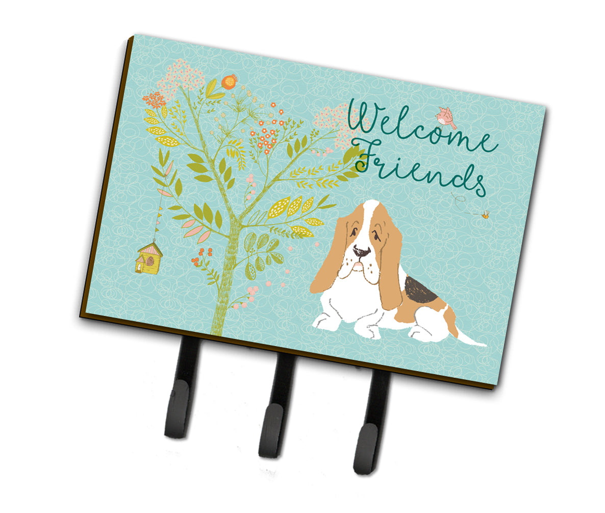 Welcome Friends Basset Hound Leash or Key Holder BB7600TH68  the-store.com.
