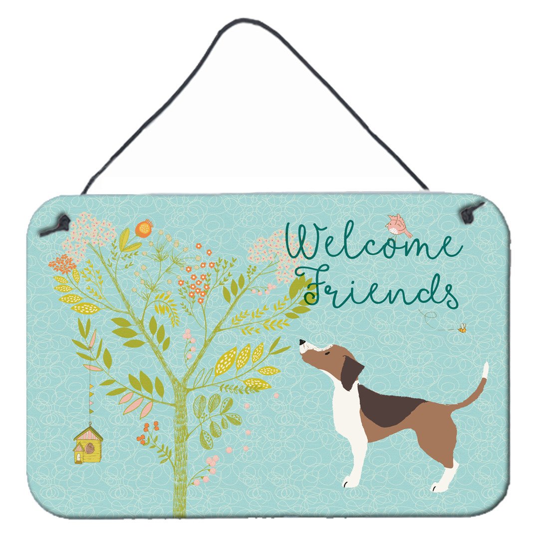 Welcome Friends Beagle Wall or Door Hanging Prints BB7601DS812 by Caroline&#39;s Treasures