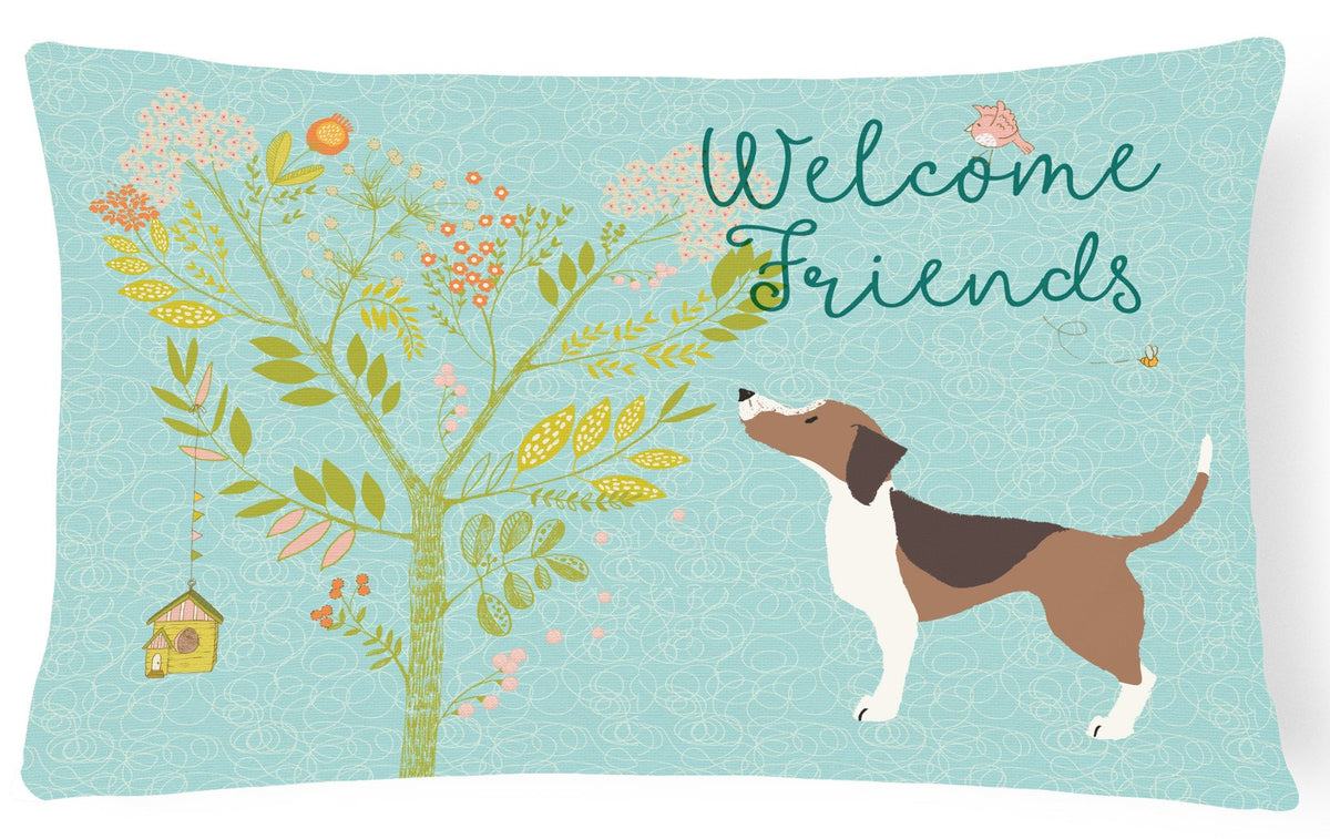 Welcome Friends Beagle Canvas Fabric Decorative Pillow BB7601PW1216 by Caroline&#39;s Treasures