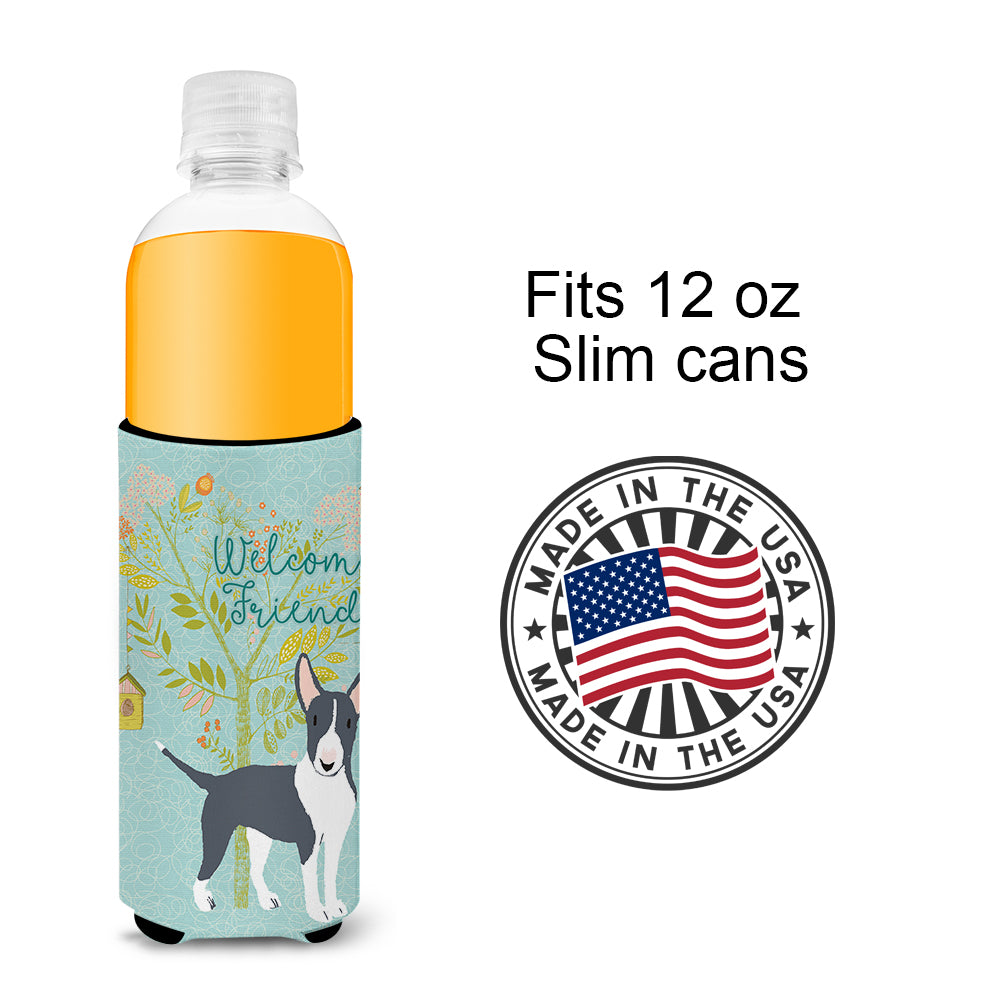 Welcome Friends Black Bull Terrier  Ultra Hugger for slim cans BB7604MUK