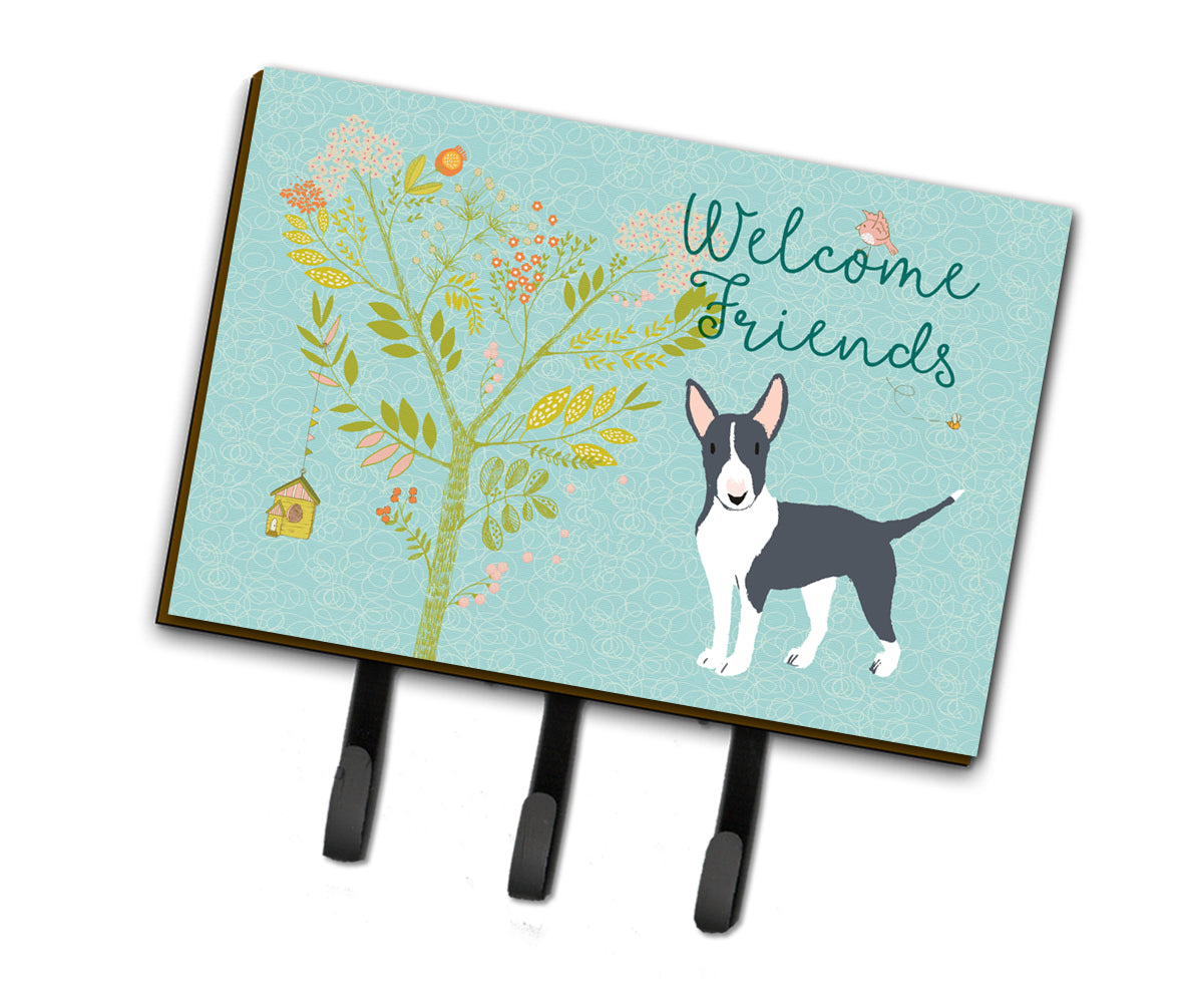 Welcome Friends Black Bull Terrier Leash or Key Holder BB7604TH68