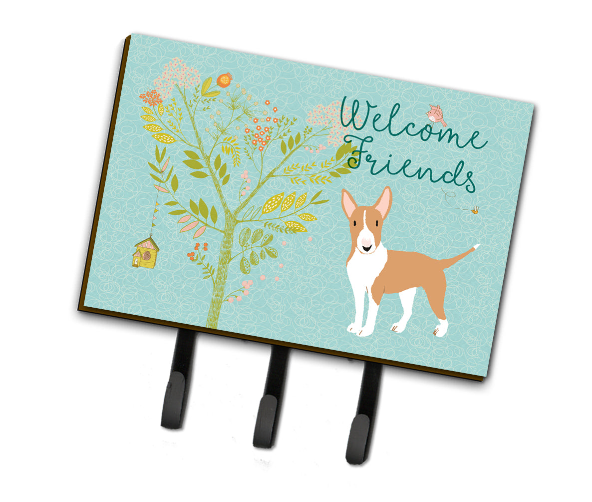 Welcome Friends Brown Bull Terrier Leash or Key Holder BB7605TH68  the-store.com.