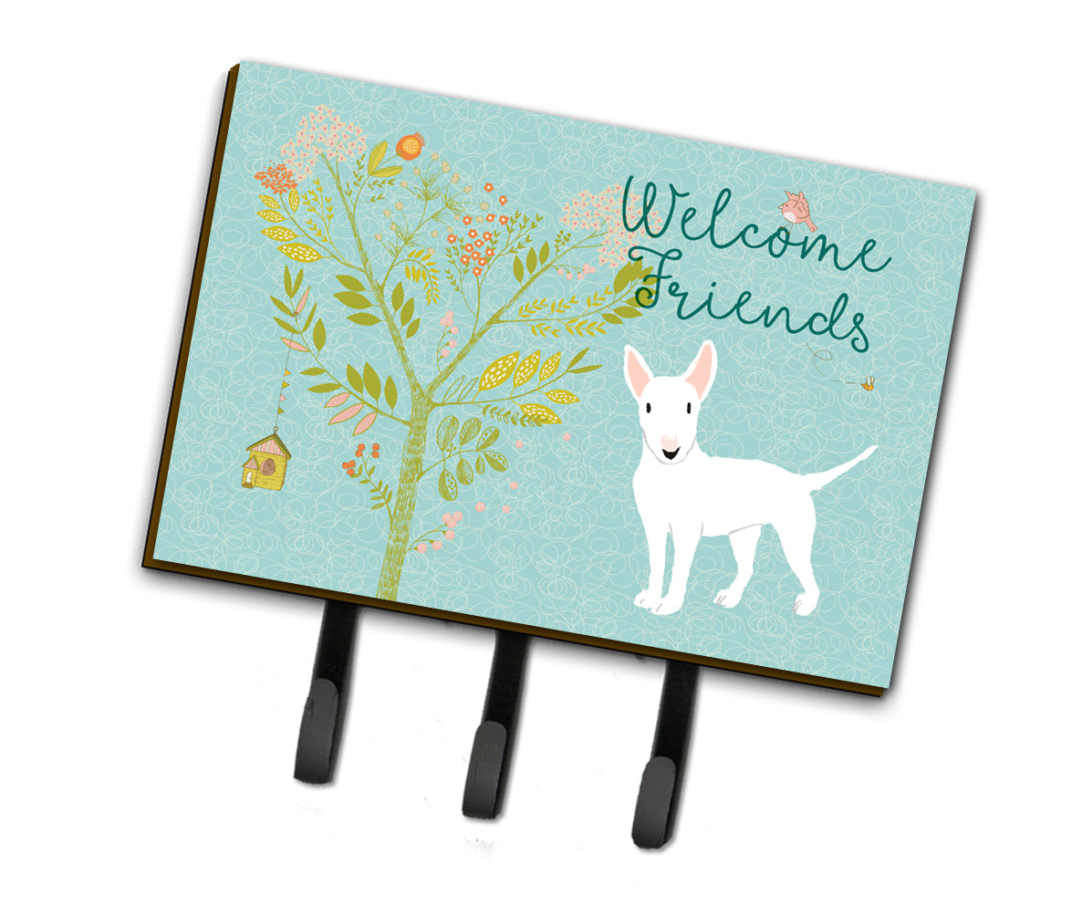 Welcome Friends White Bull Terrier Leash or Key Holder BB7606TH68  the-store.com.
