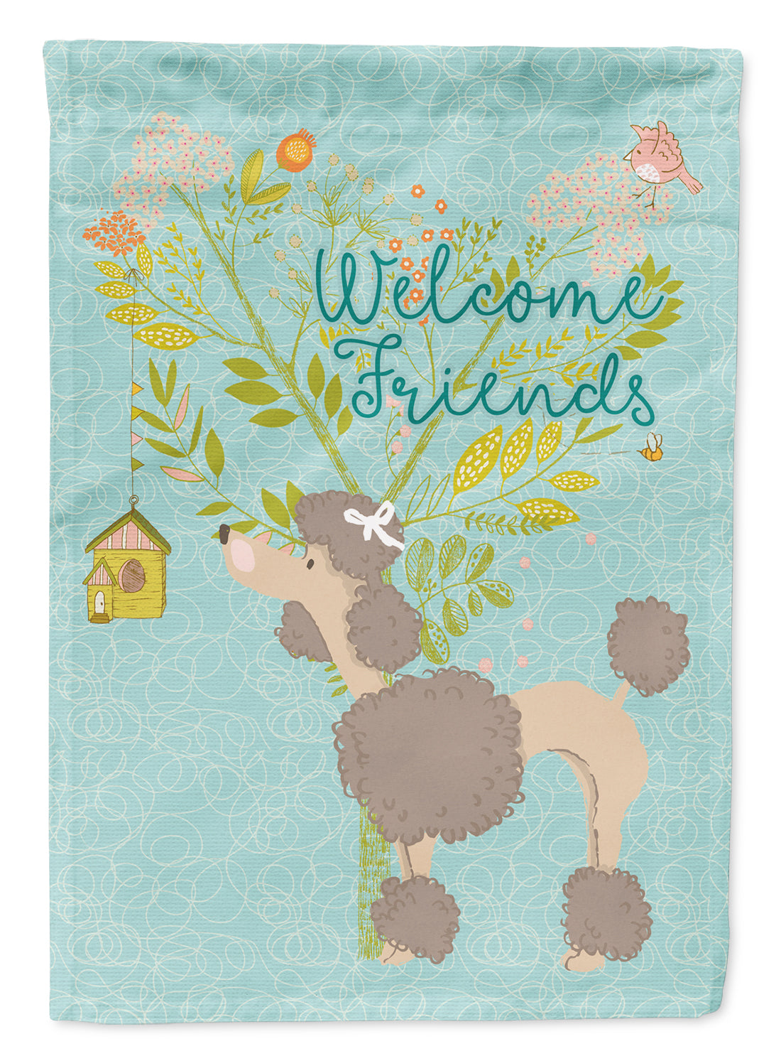 Welcome Friends Chocolate Poodle Flag Garden Size BB7612GF  the-store.com.