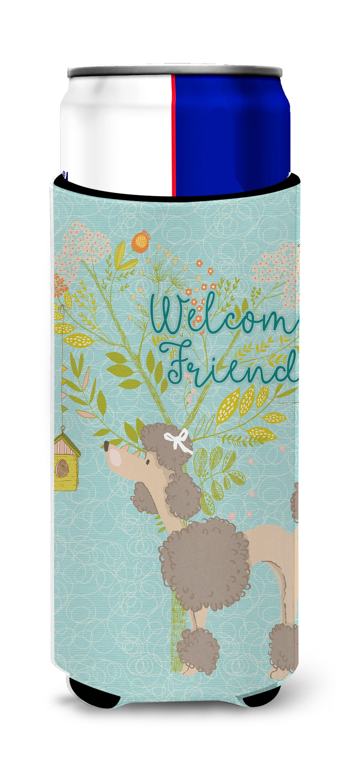Welcome Friends Chocolate Poodle  Ultra Hugger for slim cans BB7612MUK