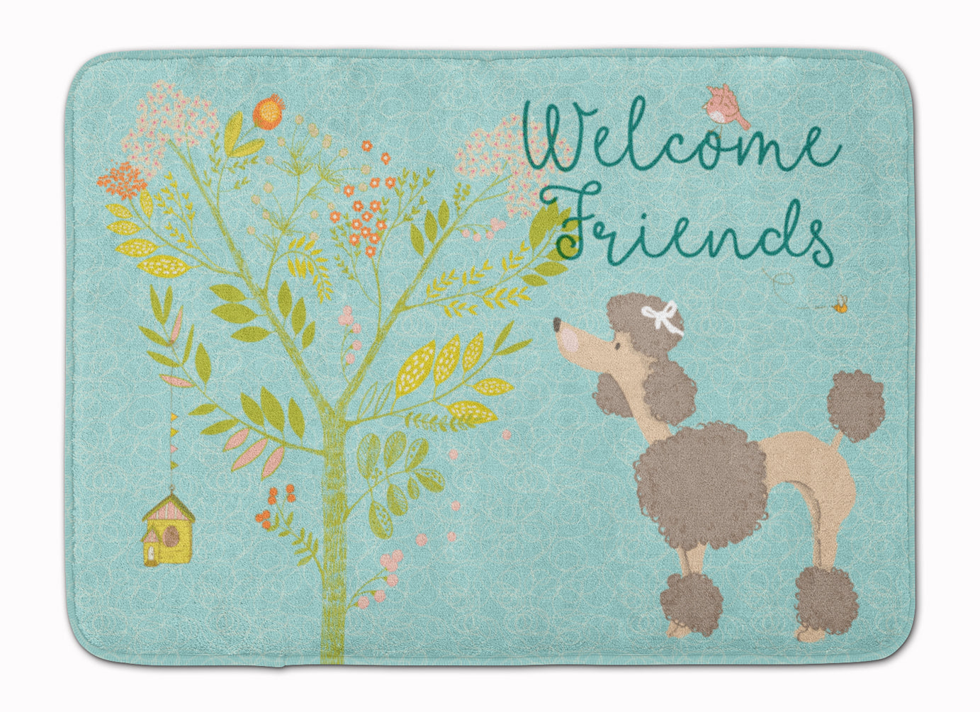 Welcome Friends Chocolate Poodle Machine Washable Memory Foam Mat BB7612RUG - the-store.com