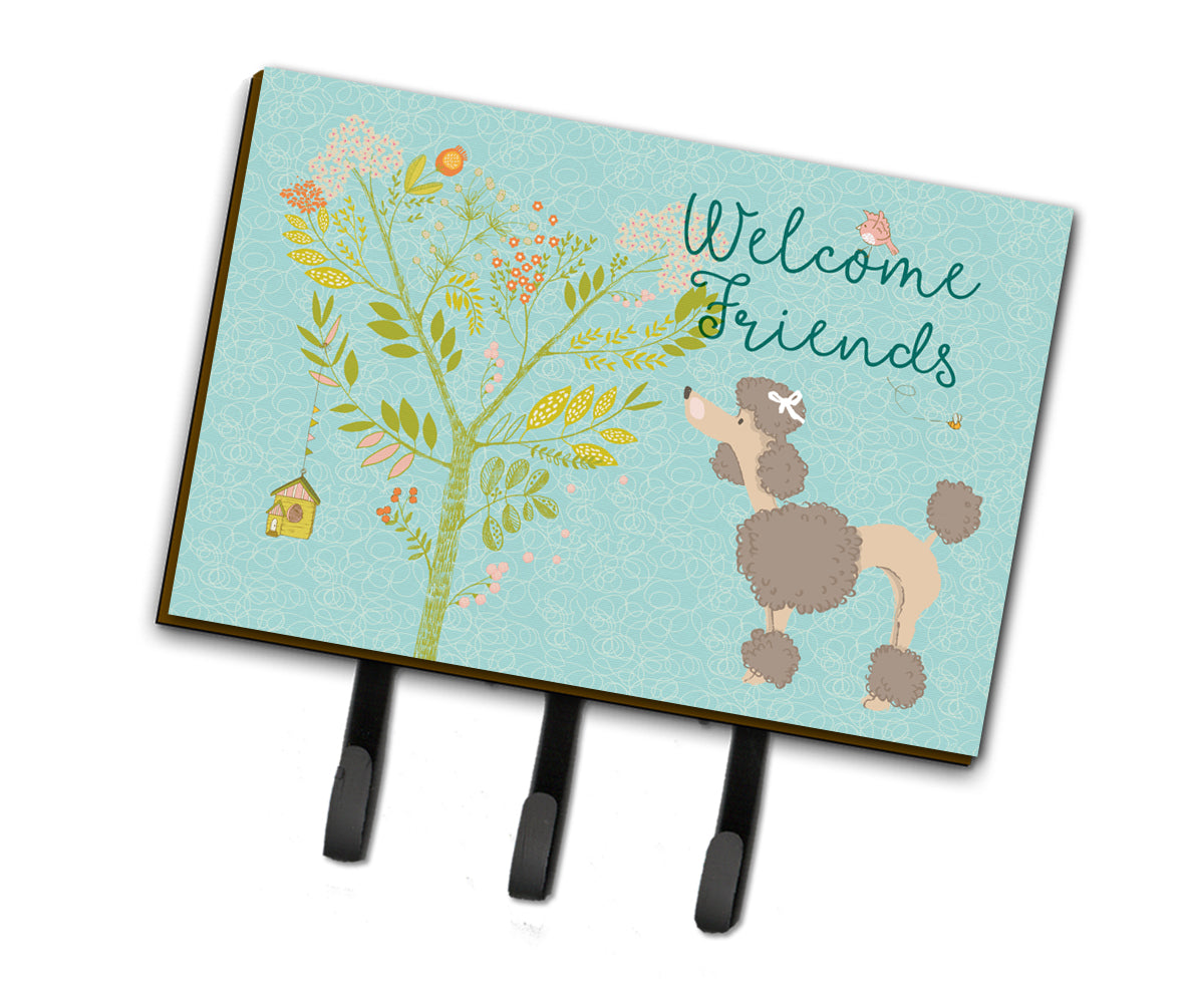 Welcome Friends Chocolate Poodle Leash or Key Holder BB7612TH68  the-store.com.