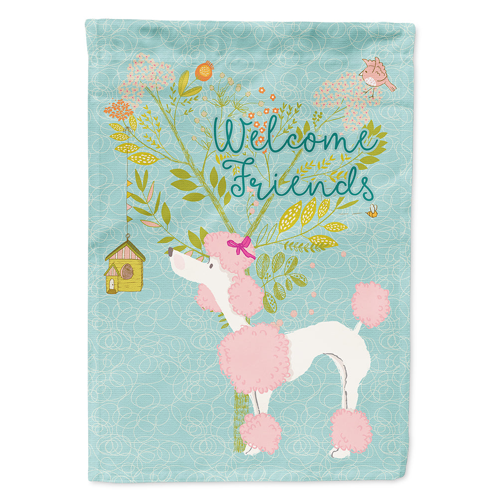 Welcome Friends Pink Poodle Flag Canvas House Size BB7613CHF