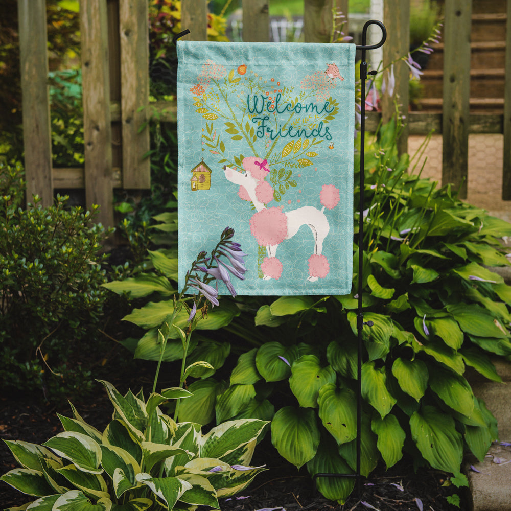 Welcome Friends Pink Poodle Flag Garden Size BB7613GF  the-store.com.