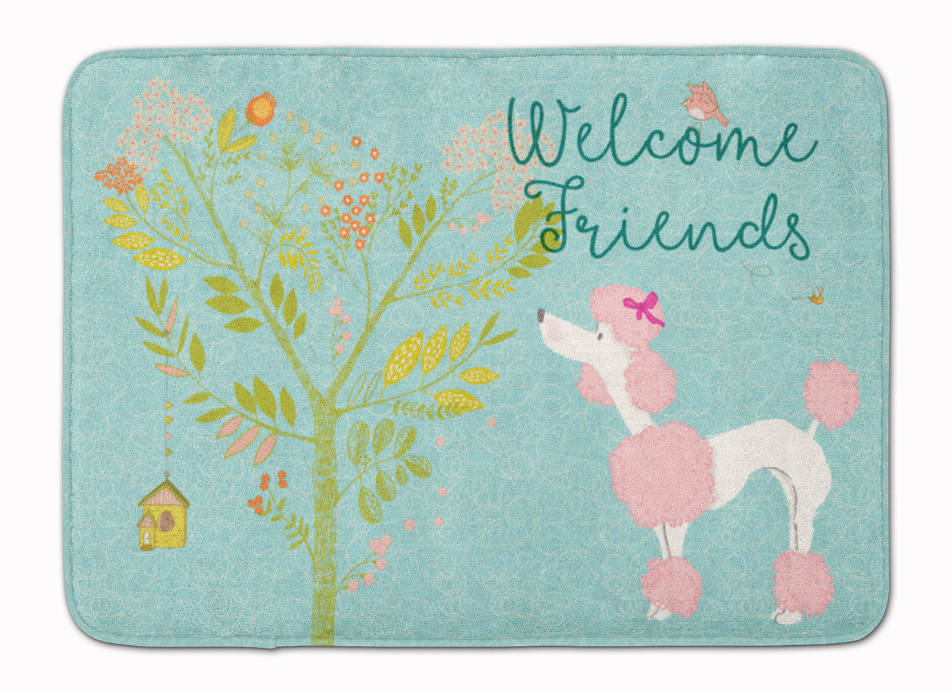 Welcome Friends Pink Poodle Machine Washable Memory Foam Mat BB7613RUG - the-store.com