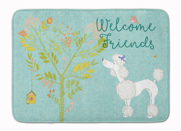 Welcome Friends White Poodle Machine Washable Memory Foam Mat BB7614RUG - the-store.com