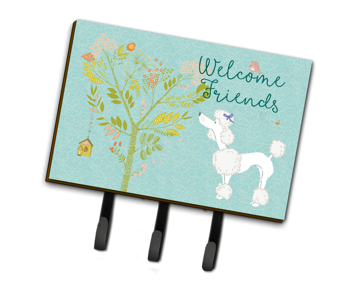 Welcome Friends White Poodle Leash or Key Holder BB7614TH68  the-store.com.