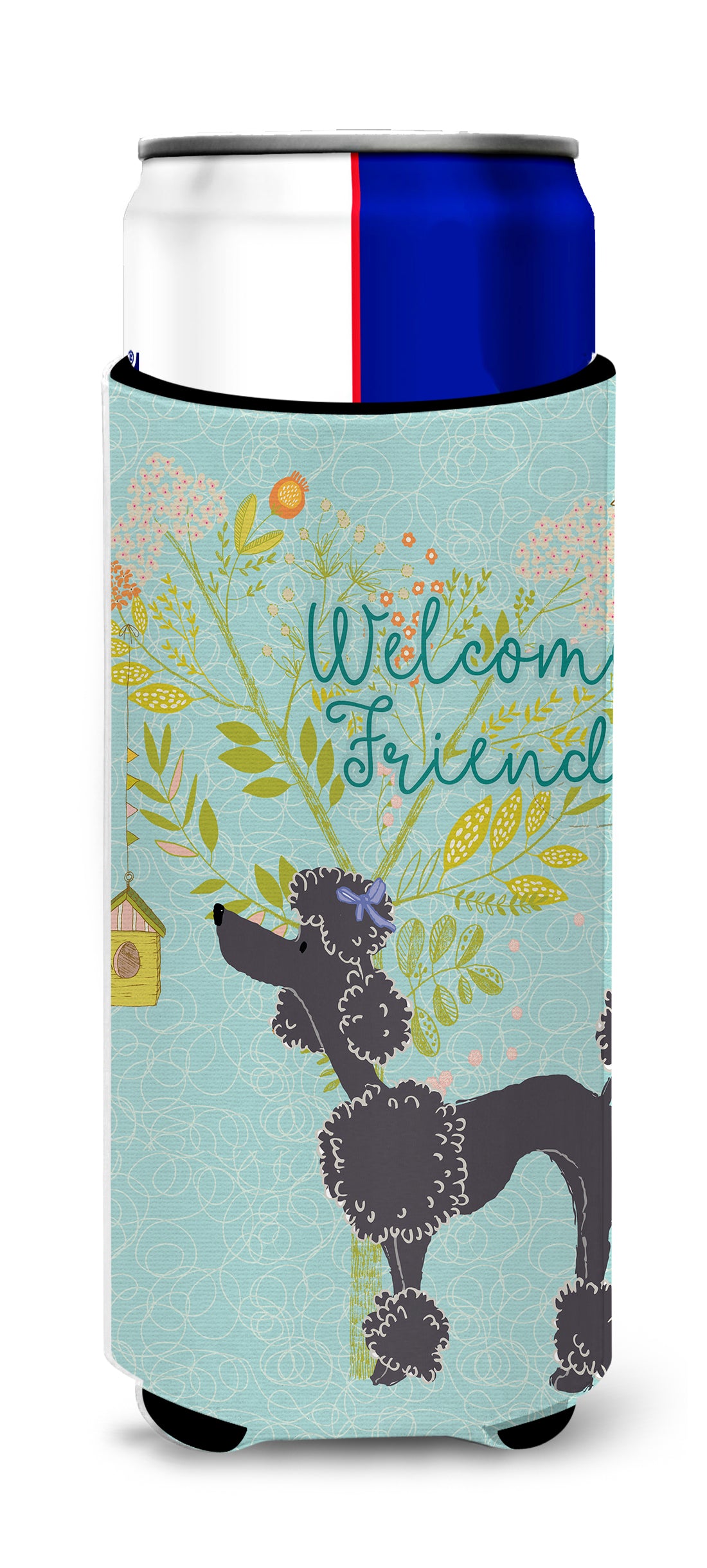 Welcome Friends Black Poodle  Ultra Hugger for slim cans BB7615MUK