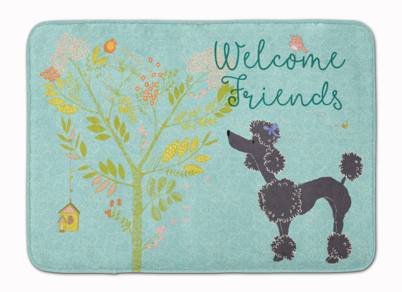 Welcome Friends Black Poodle Machine Washable Memory Foam Mat BB7615RUG - the-store.com