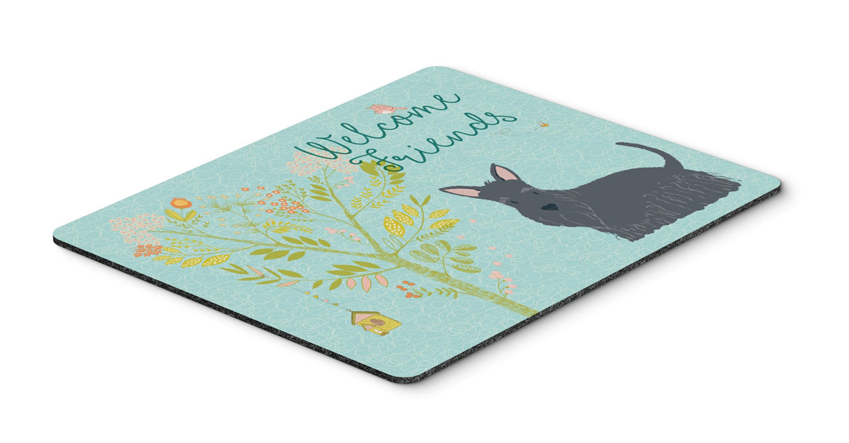 Welcome Friends Scottish Terrier Mouse Pad, Hot Pad or Trivet BB7616MP by Caroline&#39;s Treasures