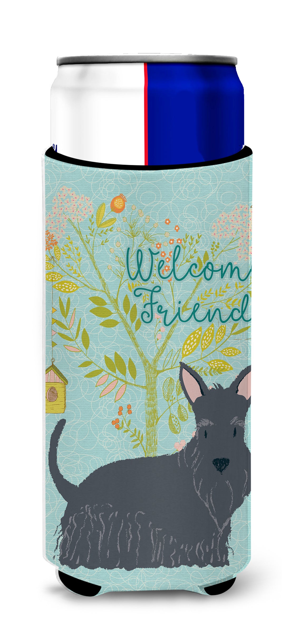 Welcome Friends Scottish Terrier  Ultra Hugger for slim cans BB7616MUK  the-store.com.