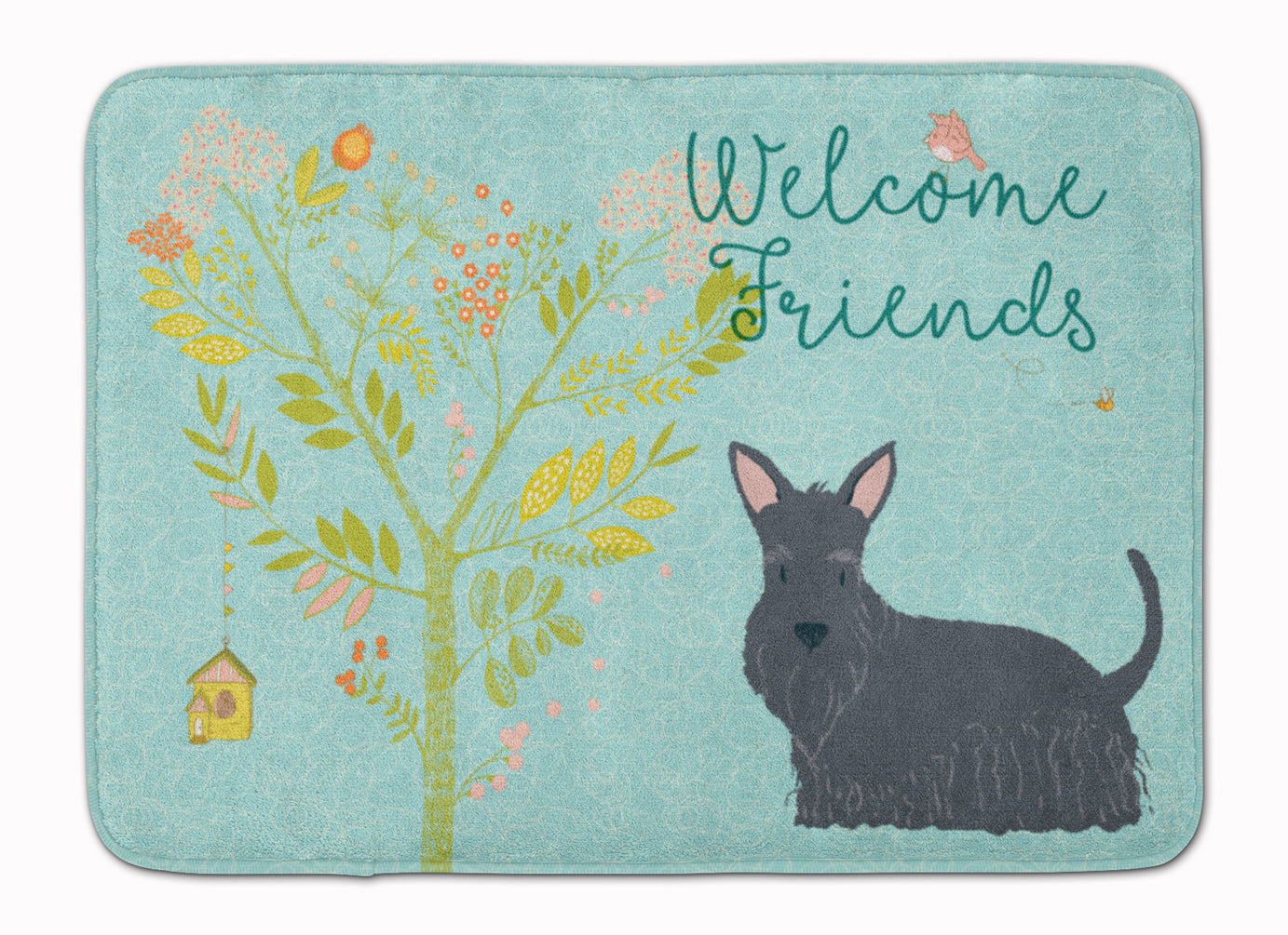 Welcome Friends Scottish Terrier Machine Washable Memory Foam Mat BB7616RUG - the-store.com