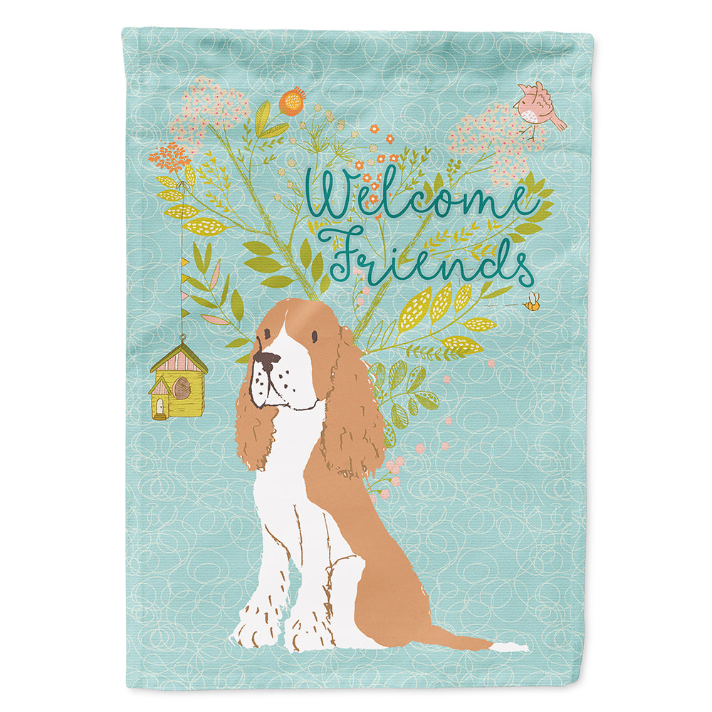 Welcome Friends Gold Springer Spaniel Flag Canvas House Size BB7620CHF