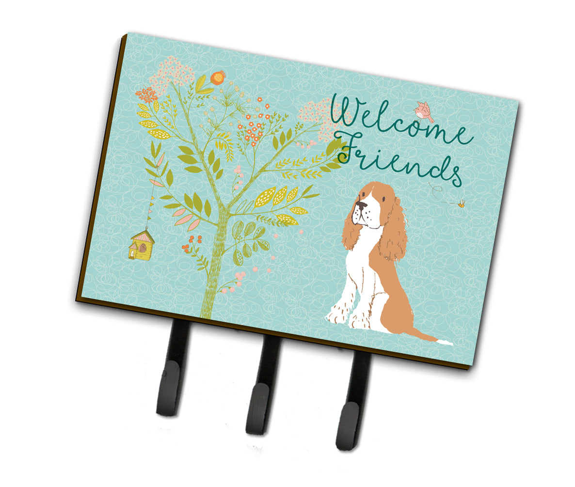 Welcome Friends Gold Springer Spaniel Leash or Key Holder BB7620TH68  the-store.com.