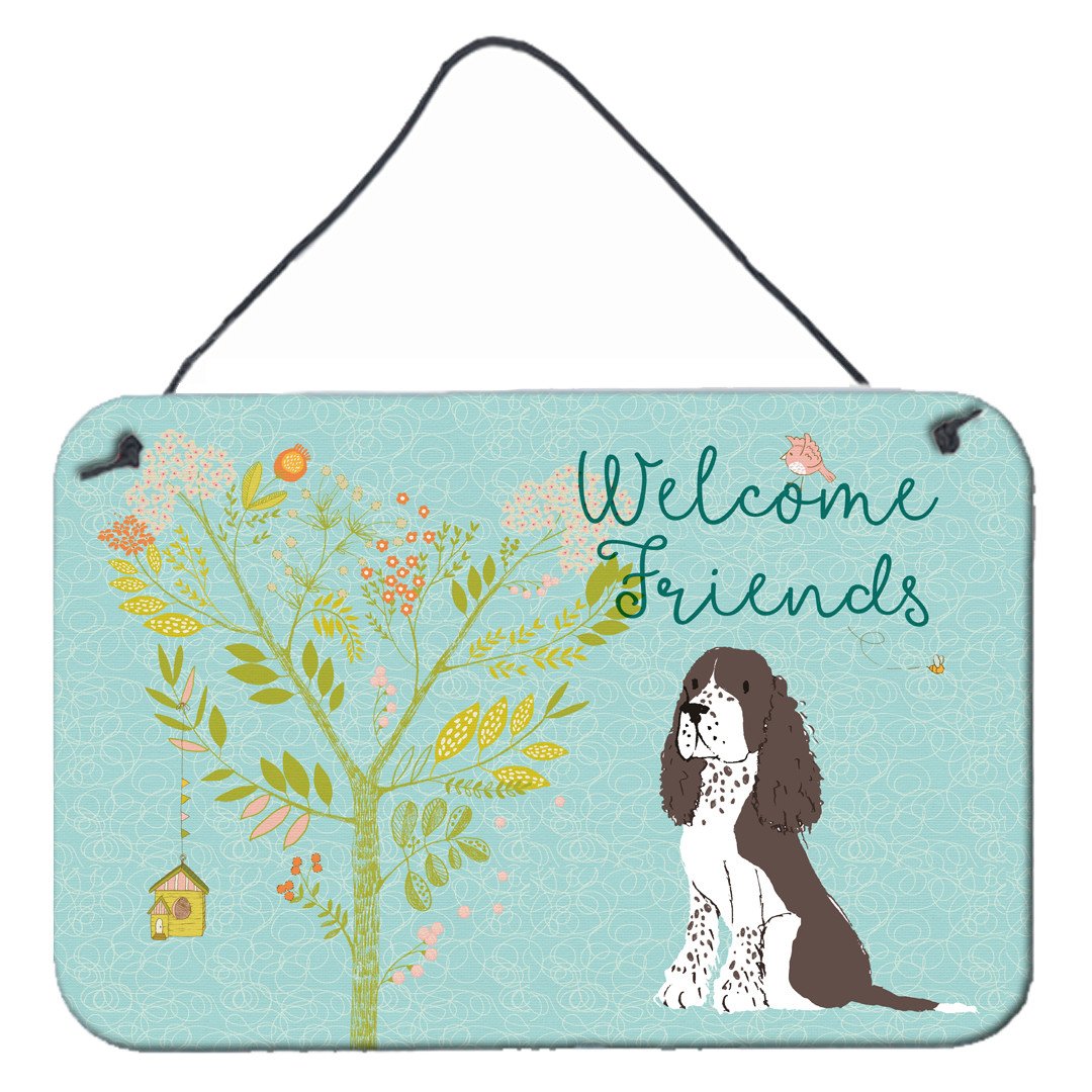 Welcome Friends Brown Springer Spaniel Wall or Door Hanging Prints BB7622DS812 by Caroline&#39;s Treasures