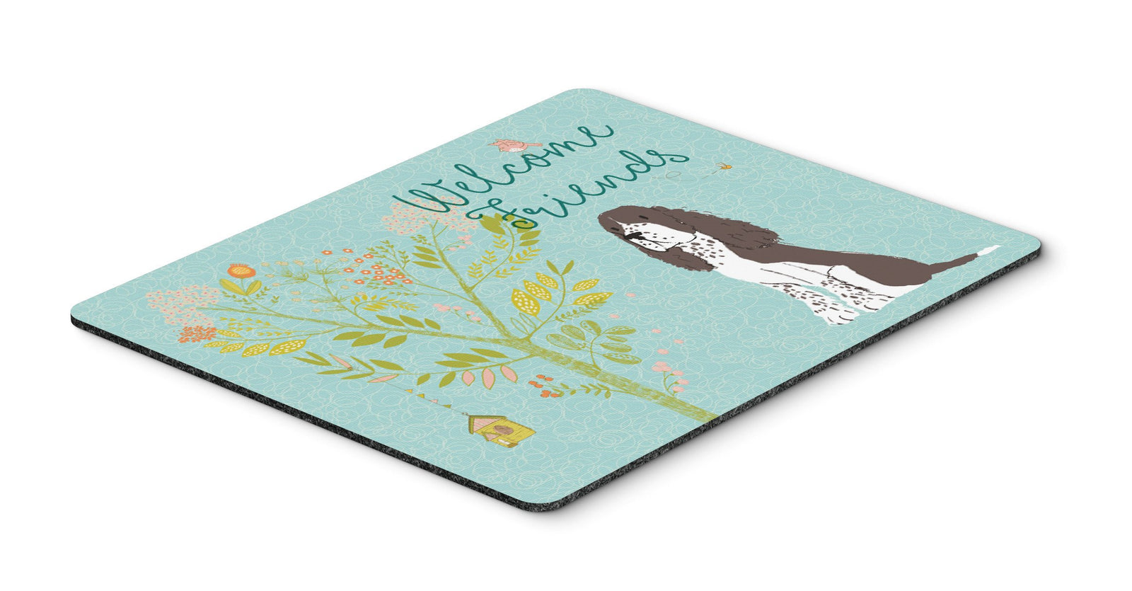 Welcome Friends Brown Springer Spaniel Mouse Pad, Hot Pad or Trivet BB7622MP by Caroline's Treasures