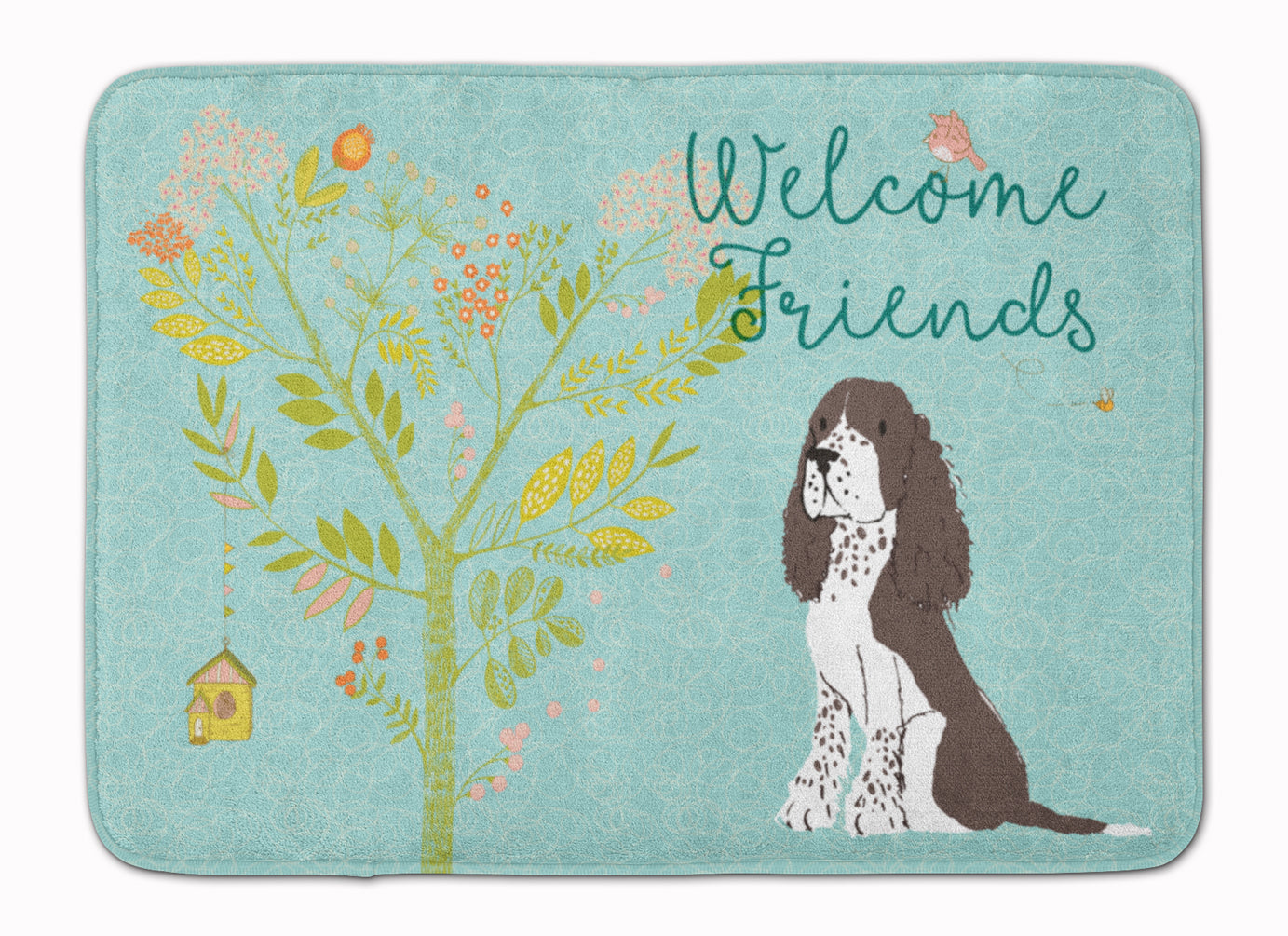 Welcome Friends Brown Springer Spaniel Machine Washable Memory Foam Mat BB7622RUG - the-store.com