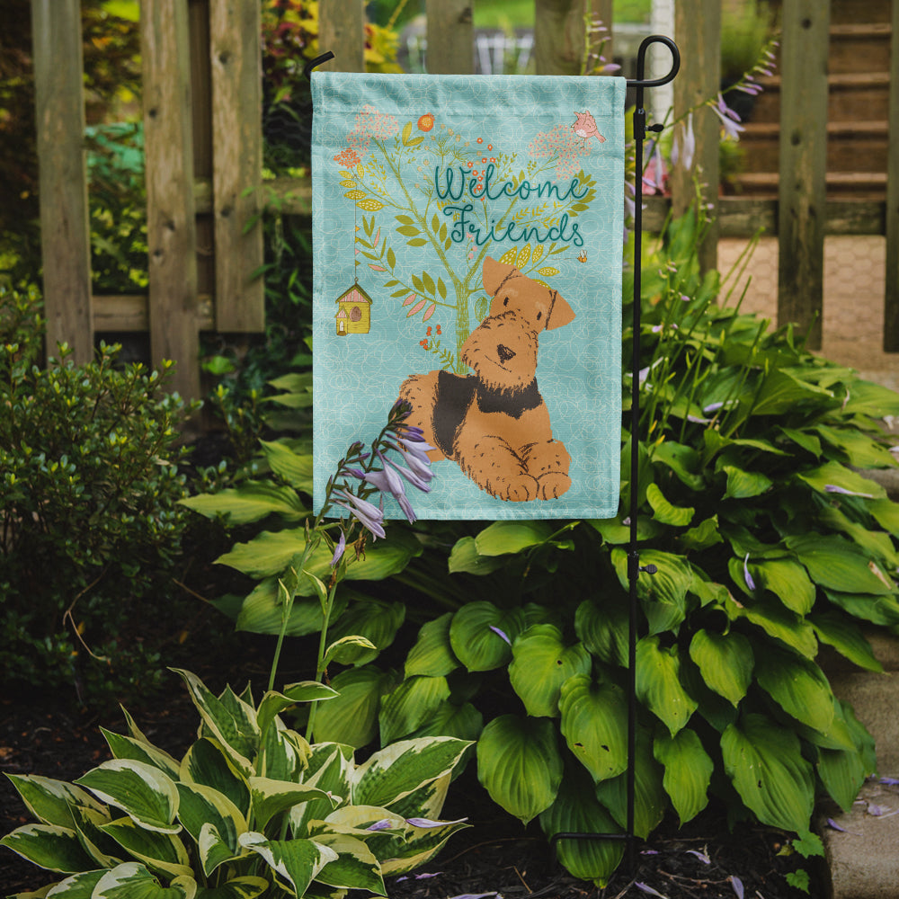 Welcome Friends Airedale Terrier Flag Garden Size BB7625GF  the-store.com.