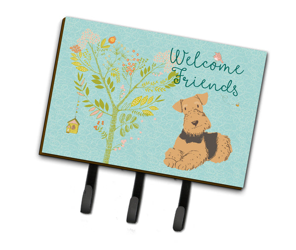 Welcome Friends Airedale Terrier Leash or Key Holder BB7625TH68