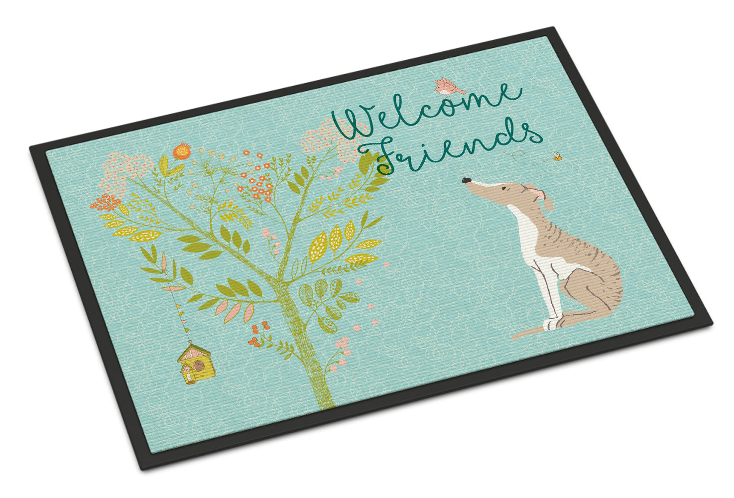 Welcome Friends Whippet Indoor or Outdoor Mat 18x27 BB7626MAT - the-store.com