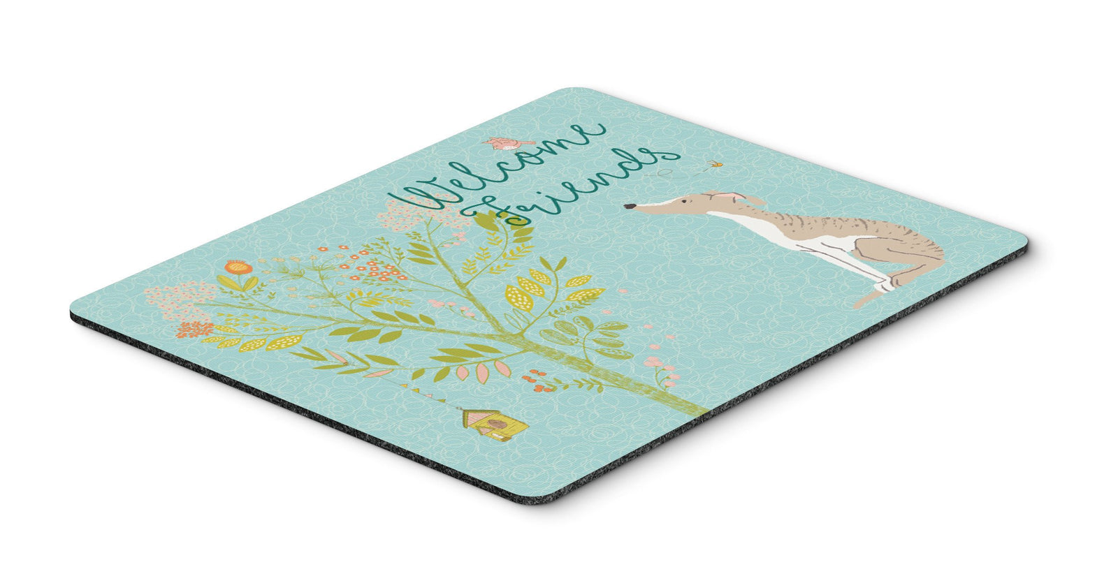 Welcome Friends Whippet Mouse Pad, Hot Pad or Trivet BB7626MP by Caroline's Treasures