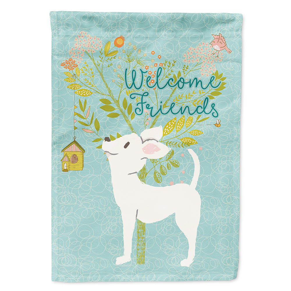 Welcome Friends White Chihuahua Flag Canvas House Size BB7629CHF