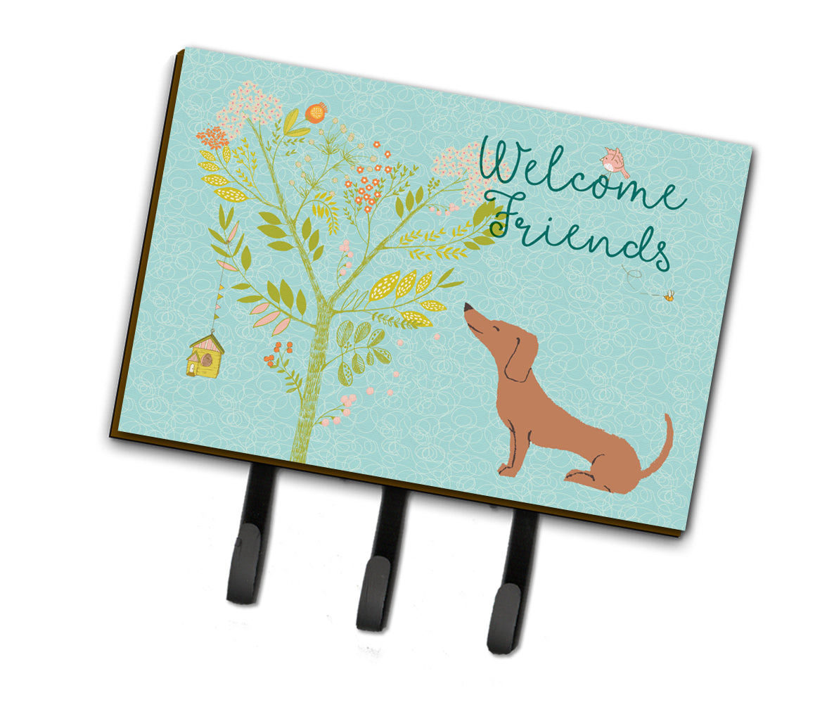 Welcome Friends Red Dachshund Leash or Key Holder BB7631TH68