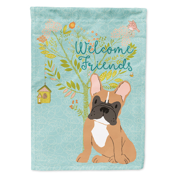 Welcome Friends Fawn French Bulldog Flag Canvas House Size BB7633CHF
