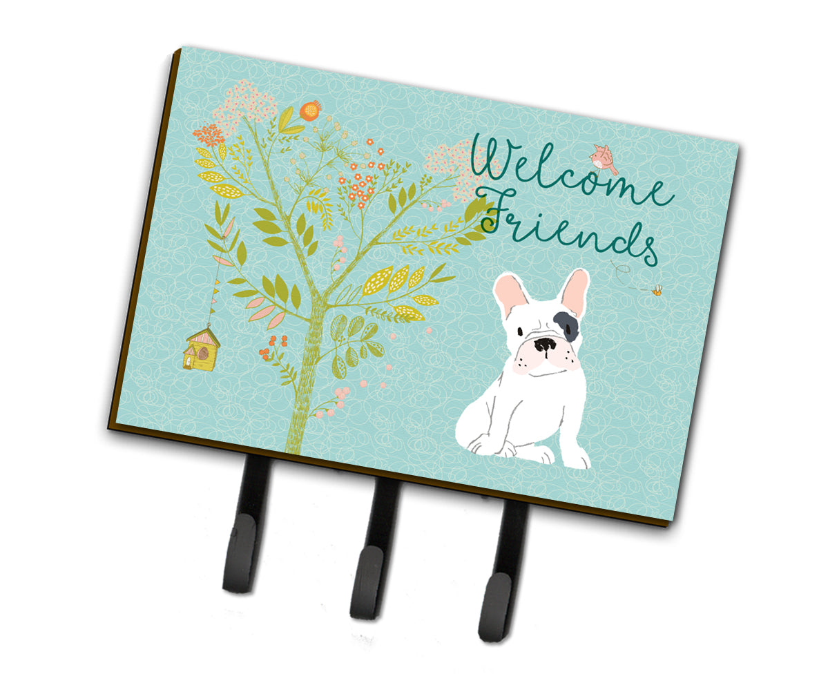 Welcome Friends Piebald French Bulldog Leash or Key Holder BB7634TH68  the-store.com.