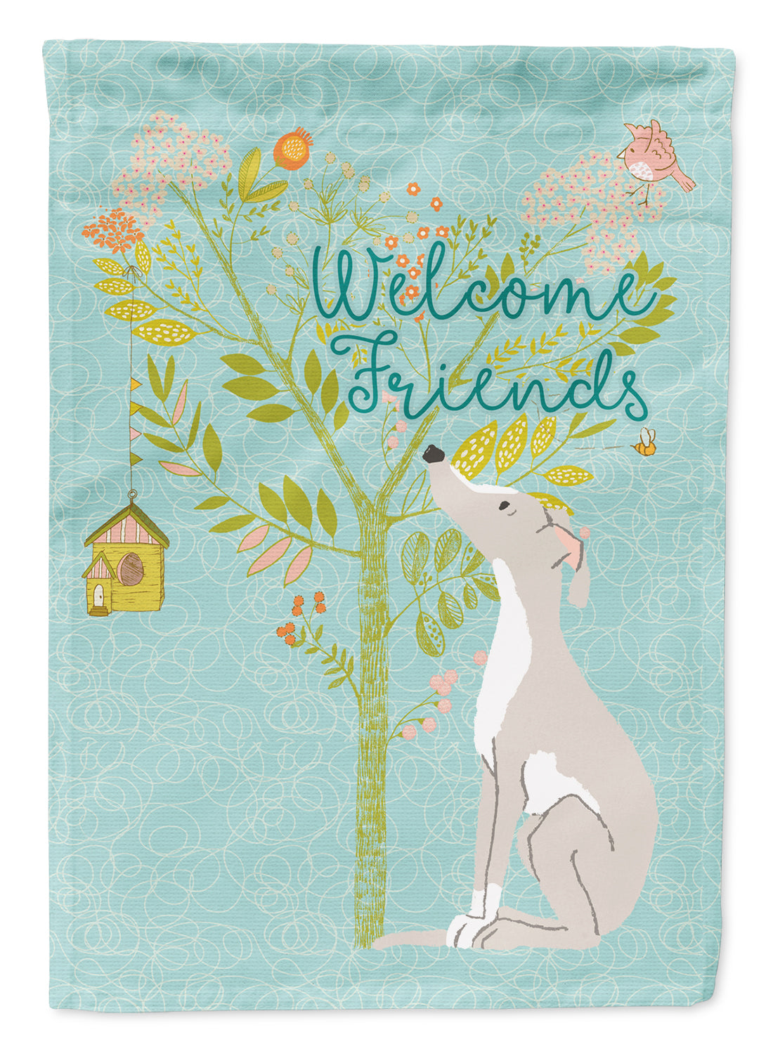 Welcome Friends Italian Greyhound Flag Canvas House Size BB7636CHF