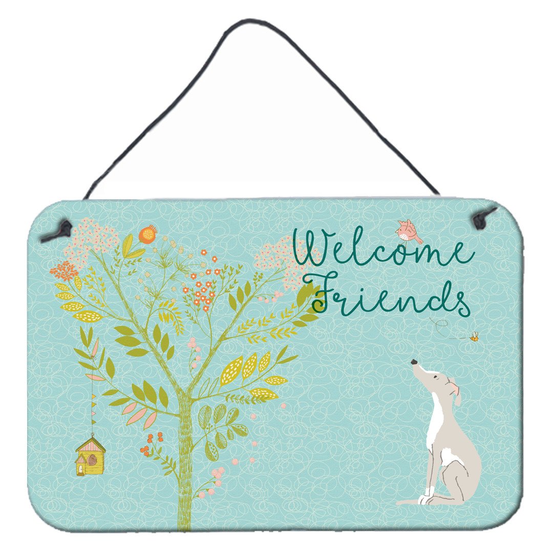 Welcome Friends Italian Greyhound Wall or Door Hanging Prints BB7636DS812 by Caroline&#39;s Treasures