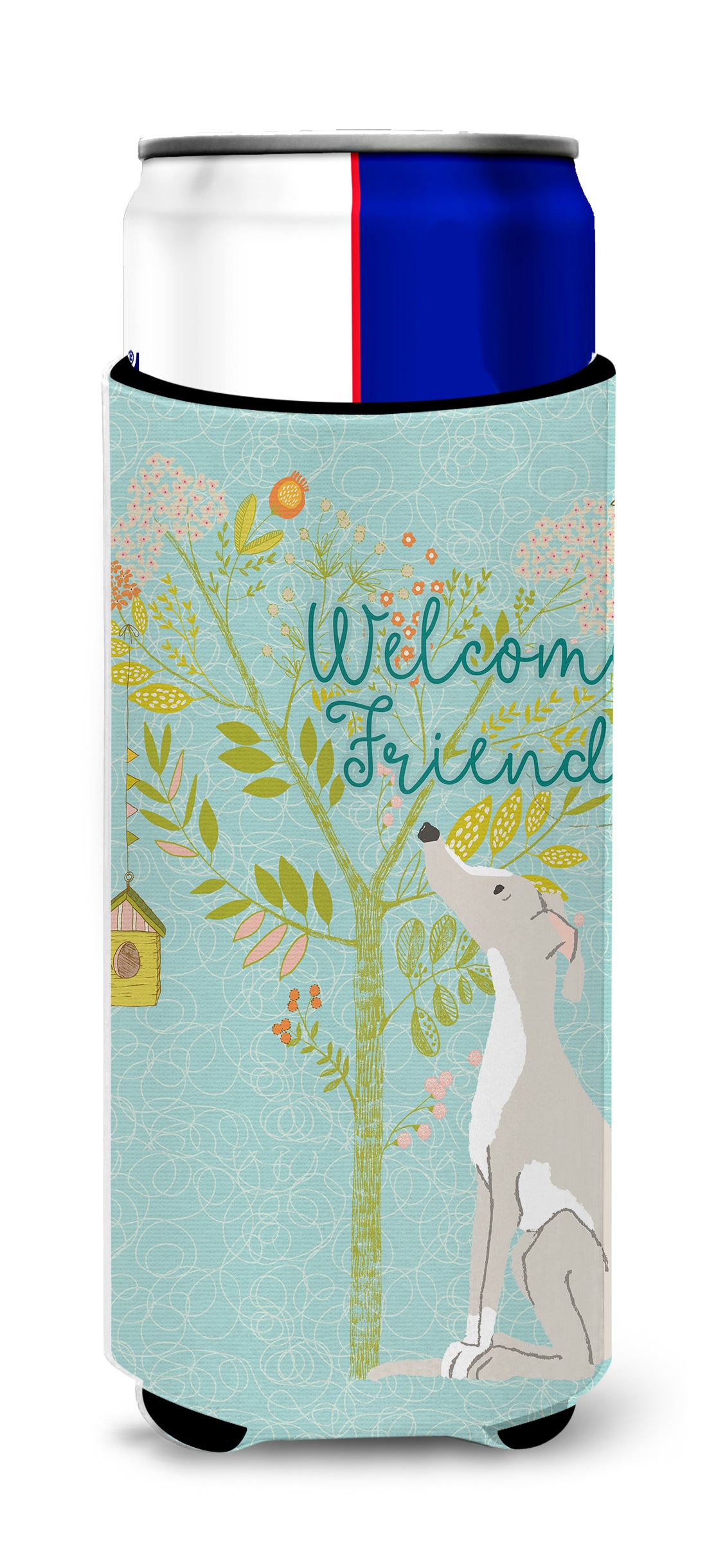 Welcome Friends Italian Greyhound  Ultra Hugger for slim cans BB7636MUK