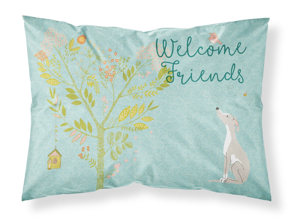 Welcome Friends Italian Greyhound Fabric Standard Pillowcase BB7636PILLOWCASE by Caroline&#39;s Treasures
