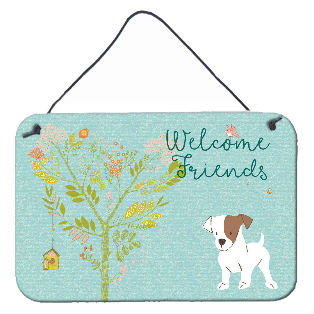 Welcome Friends Jack Russell Terrier Puppy Wall or Door Hanging Prints BB7637DS812 by Caroline's Treasures