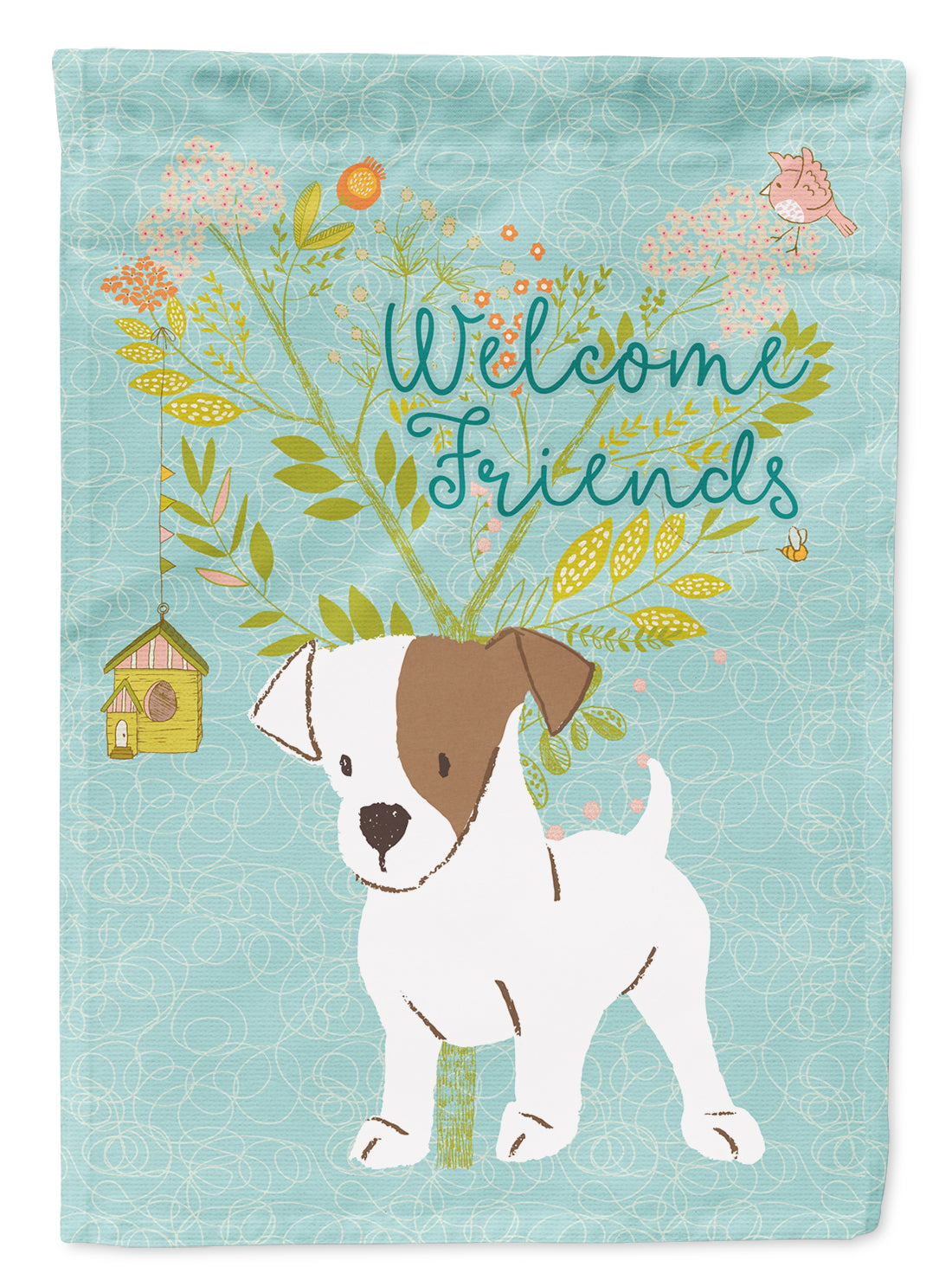 Welcome Friends Jack Russell Terrier Puppy Flag Garden Size BB7637GF  the-store.com.