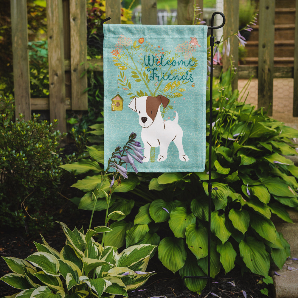 Welcome Friends Jack Russell Terrier Puppy Flag Garden Size BB7637GF