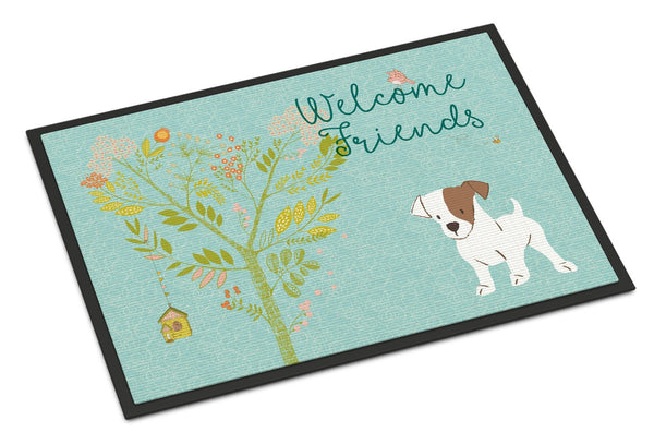 Welcome Friends Jack Russell Terrier Puppy Indoor or Outdoor Mat 24x36 BB7637JMAT by Caroline's Treasures