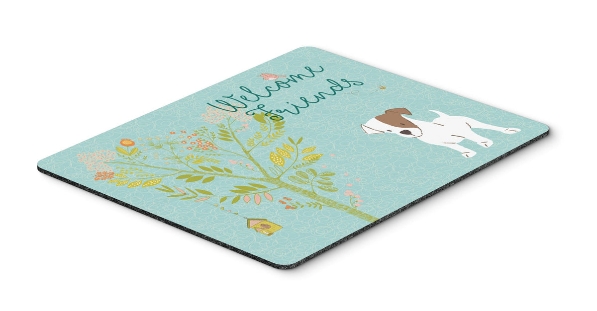 Welcome Friends Jack Russell Terrier Puppy Mouse Pad, Hot Pad or Trivet BB7637MP by Caroline&#39;s Treasures