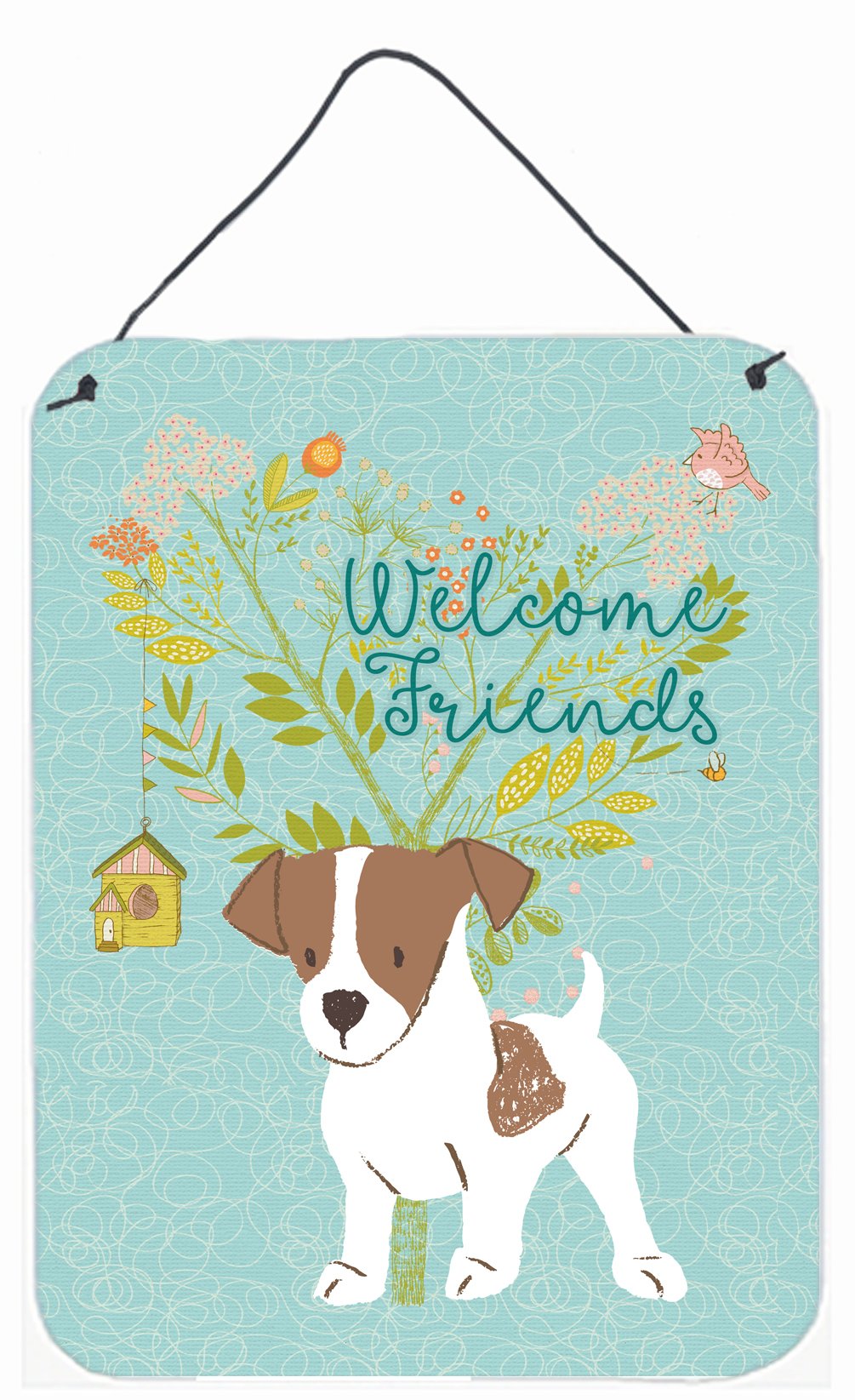 Welcome Friends Jack Russell Terrier Puppy Wall or Door Hanging Prints BB7638DS1216 by Caroline&#39;s Treasures