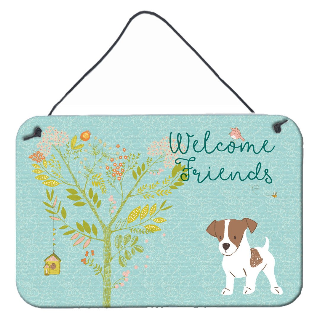 Welcome Friends Jack Russell Terrier Puppy Wall or Door Hanging Prints BB7638DS812 by Caroline's Treasures