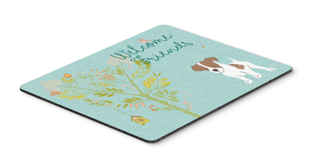 Welcome Friends Jack Russell Terrier Puppy Mouse Pad, Hot Pad or Trivet BB7638MP by Caroline&#39;s Treasures